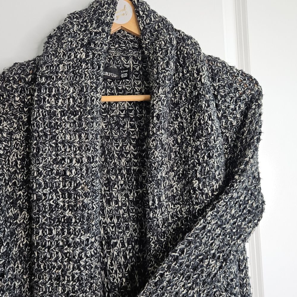 By Corpus medium weight Cardigan, black and gray, size x-small